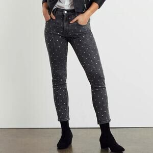 Anthropologie Pilcro Ultra High-Rise Beaded Straight Jeans